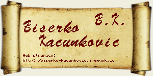 Biserko Kačunković vizit kartica